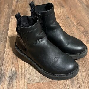 Girls Black Leather Boots